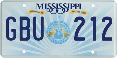 MS license plate GBU212