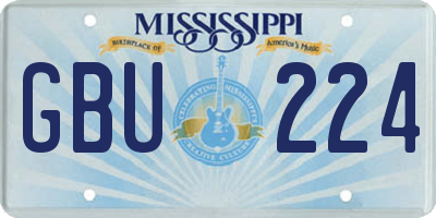 MS license plate GBU224