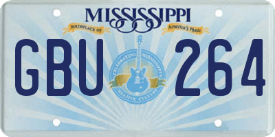 MS license plate GBU264