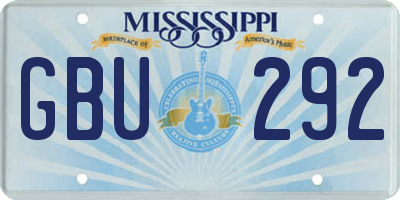 MS license plate GBU292