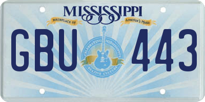 MS license plate GBU443