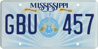 MS license plate GBU457