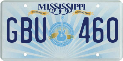 MS license plate GBU460