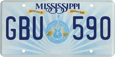 MS license plate GBU590