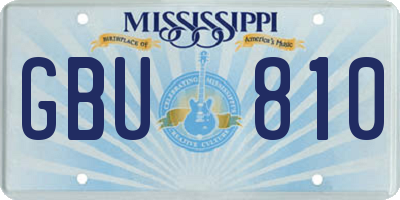 MS license plate GBU810