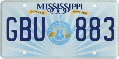 MS license plate GBU883
