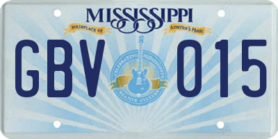 MS license plate GBV015