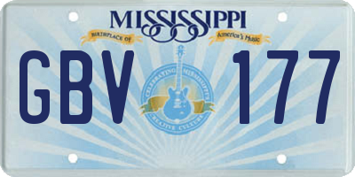 MS license plate GBV177