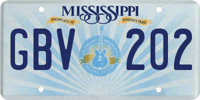 MS license plate GBV202