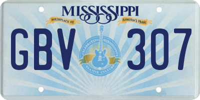MS license plate GBV307