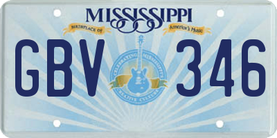 MS license plate GBV346