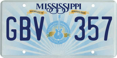 MS license plate GBV357