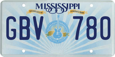 MS license plate GBV780