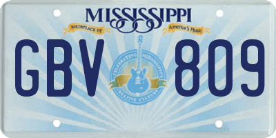 MS license plate GBV809
