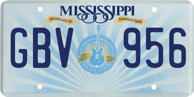 MS license plate GBV956