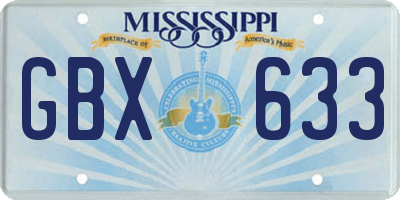 MS license plate GBX633