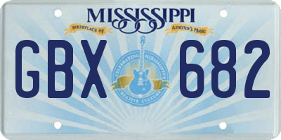 MS license plate GBX682