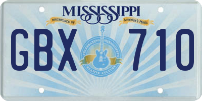 MS license plate GBX710