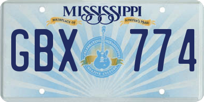 MS license plate GBX774