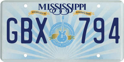 MS license plate GBX794