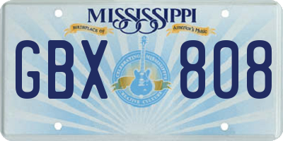 MS license plate GBX808