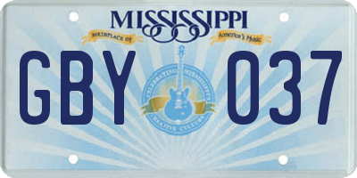 MS license plate GBY037