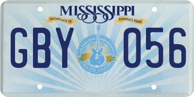 MS license plate GBY056