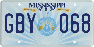 MS license plate GBY068