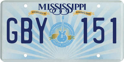 MS license plate GBY151