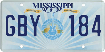 MS license plate GBY184