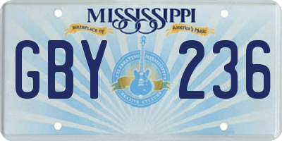 MS license plate GBY236