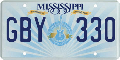 MS license plate GBY330