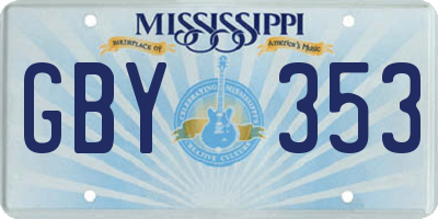 MS license plate GBY353