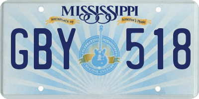 MS license plate GBY518