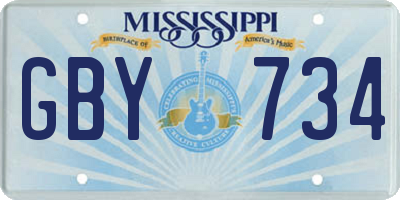 MS license plate GBY734
