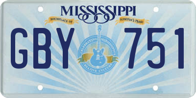 MS license plate GBY751