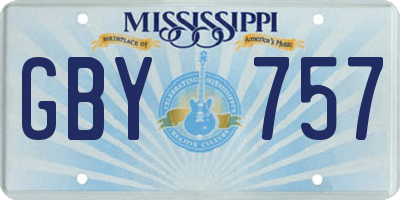 MS license plate GBY757