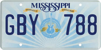 MS license plate GBY788