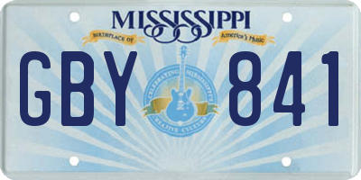 MS license plate GBY841