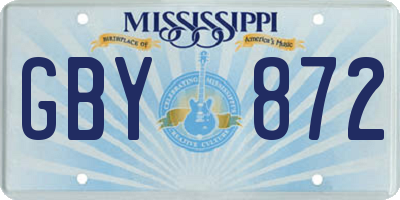 MS license plate GBY872