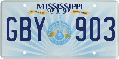 MS license plate GBY903