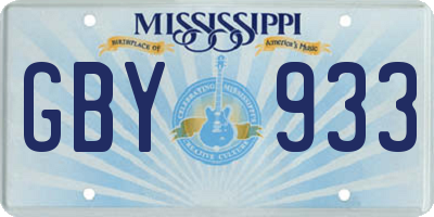 MS license plate GBY933