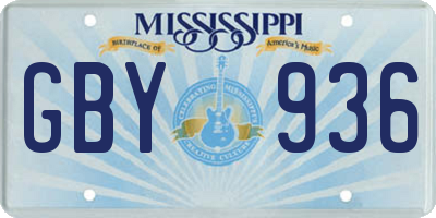 MS license plate GBY936