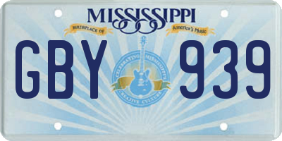 MS license plate GBY939
