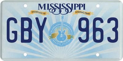 MS license plate GBY963