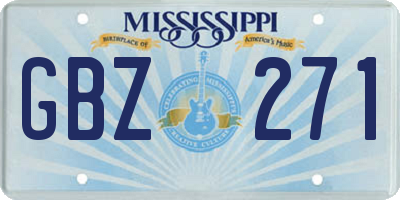 MS license plate GBZ271