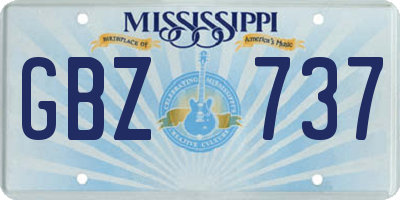 MS license plate GBZ737