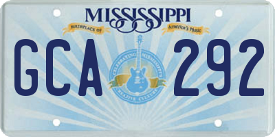 MS license plate GCA292
