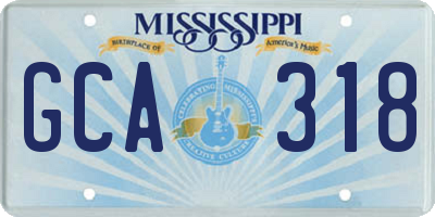 MS license plate GCA318