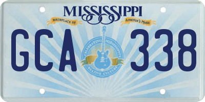 MS license plate GCA338